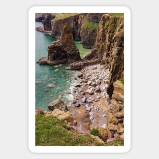 Cliffs between Barafundle Bay and Box Bay, Pembrokeshire Sticker